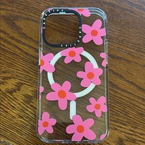 Casetify Clear Case with Pink and Red Floral Design for IPhone 14 Plus